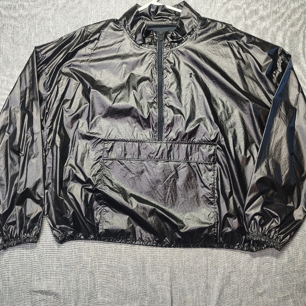 Under Armour Storm Jacket Womens Size XL Black‎ Metallic Knit Woven Anorak